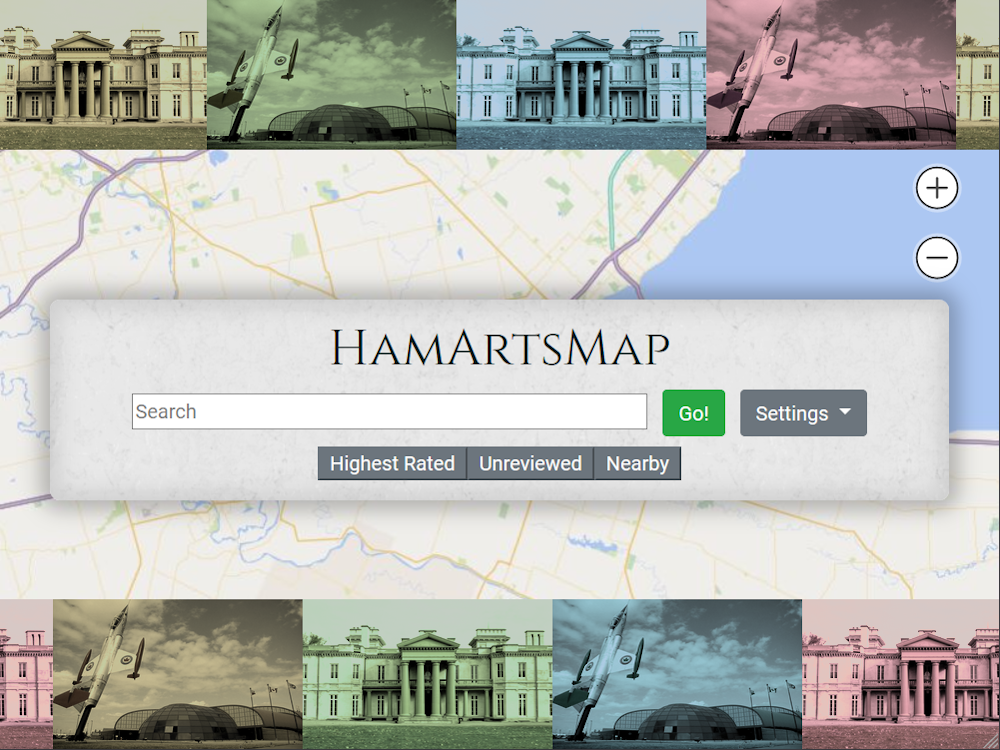 Screenshot of HamArtsMap search screen